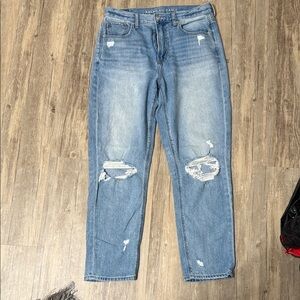 American Eagle Outfitters Women's Light Blue Straight Leg Jeans